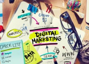 Digital Marketing Diagrams on Paper