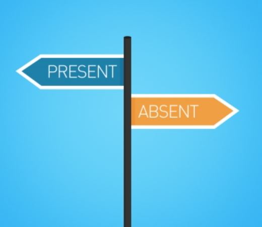 Cross signs displaying present and absent